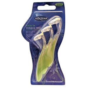 Noxzema Bikini Shave & Trim 3 Disposable Razors with Shea Butter Green